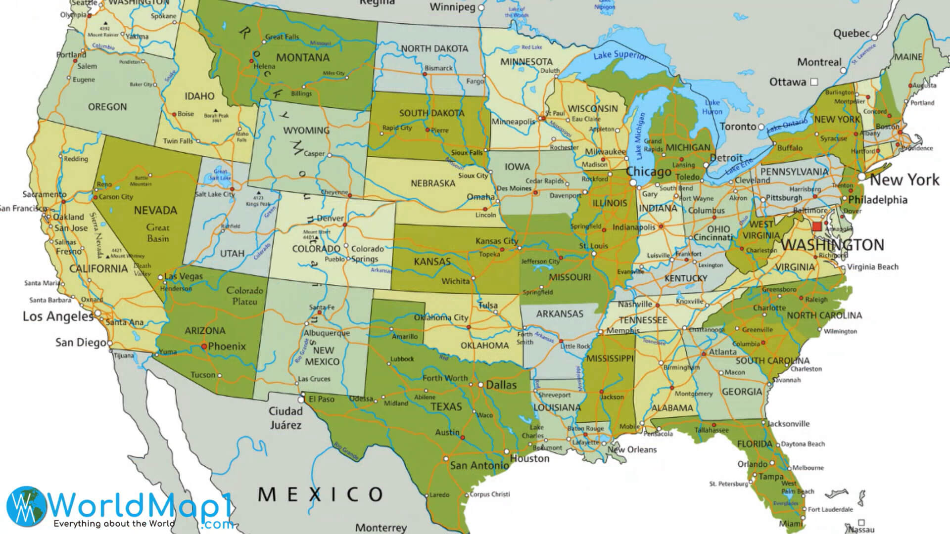 US States Map with New York